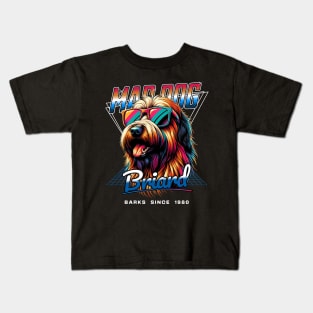 Mad Dog Briard Dog Kids T-Shirt